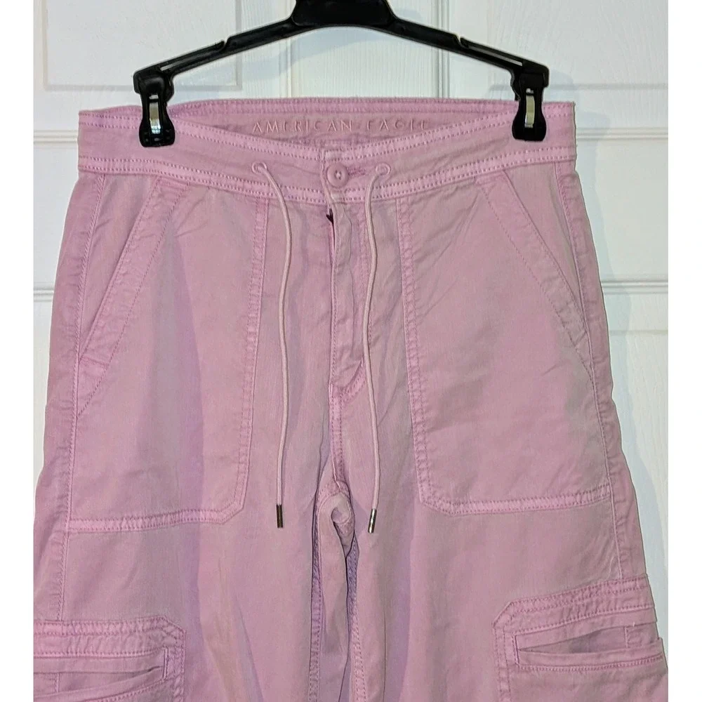 American Eagle Dreamy Drape Pants Lilac Purple Drawstring Size 00 NWT $60 - Picture 10 of 11